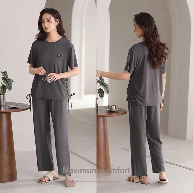 XIA.WA.ZHI.XIU Pajama Set Women's Gift Box Set Dark Gray-5