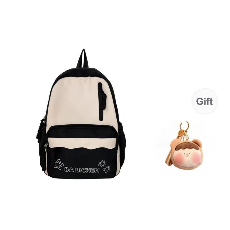 URBAN FOREST Nylon Backpack Unisex Pink/Violet/Khaki/Cyan/Lake Blue/Black-28
