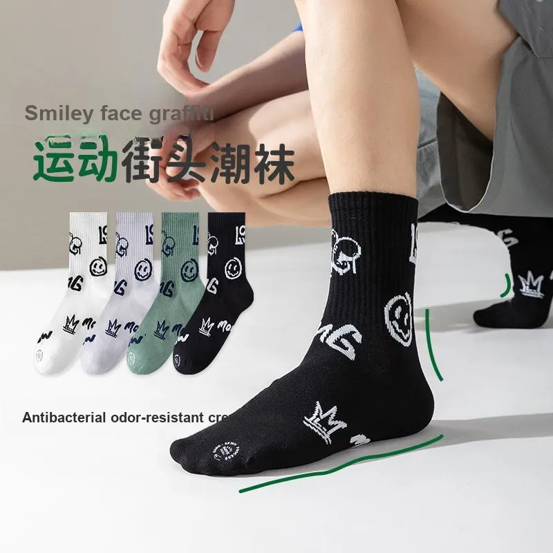 FUGEER Mid Calf Socks Men's 4 Pack-2