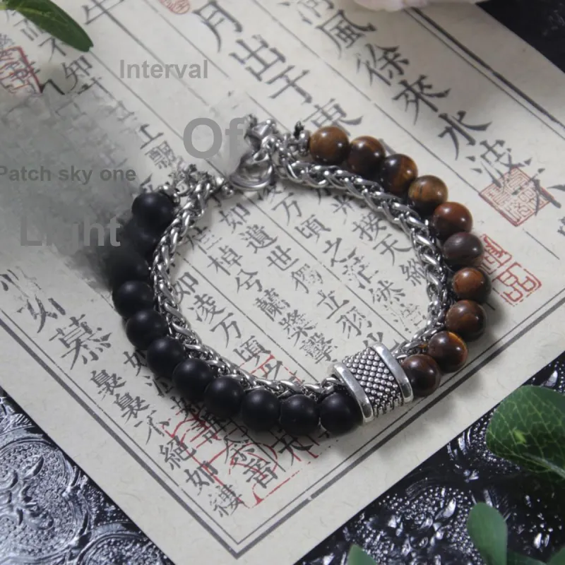 MEOBURLIY Tiger's Eye Stone Bracelets Unisex-4