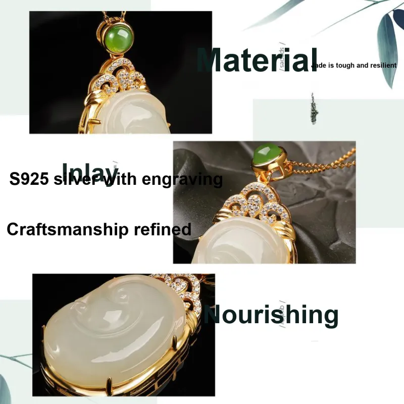 Oriental Jade Hetian Jade Necklaces White Jade Women's-2