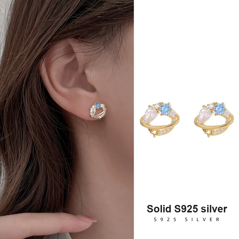 KEMLAIDA 925 Sterling Silver Stud Earrings Women's-1