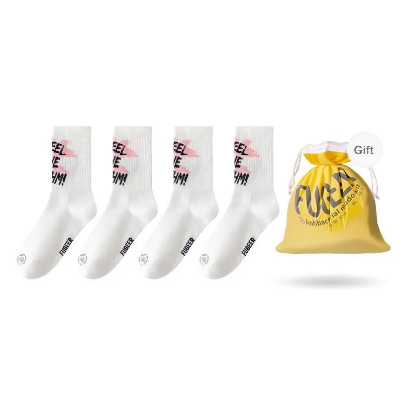 FUGEER Mid Calf Socks Women's 4 Pack-32