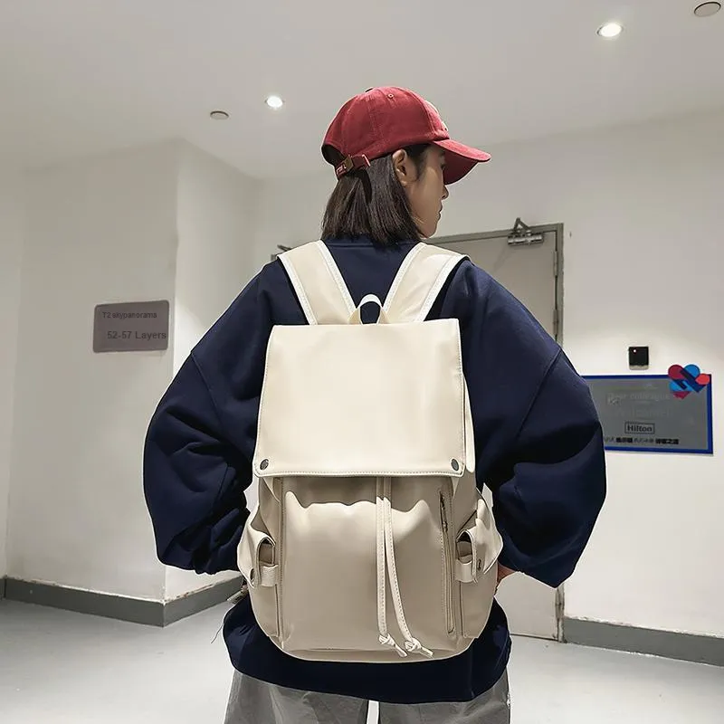 Yalu PU Backpack Unisex White/Gray/Black/Khaki-12