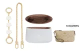 Nolita 19 Exclusive DuPont Paper Liner+White Camellia Round Buckle Extender Chain Gold-Tone