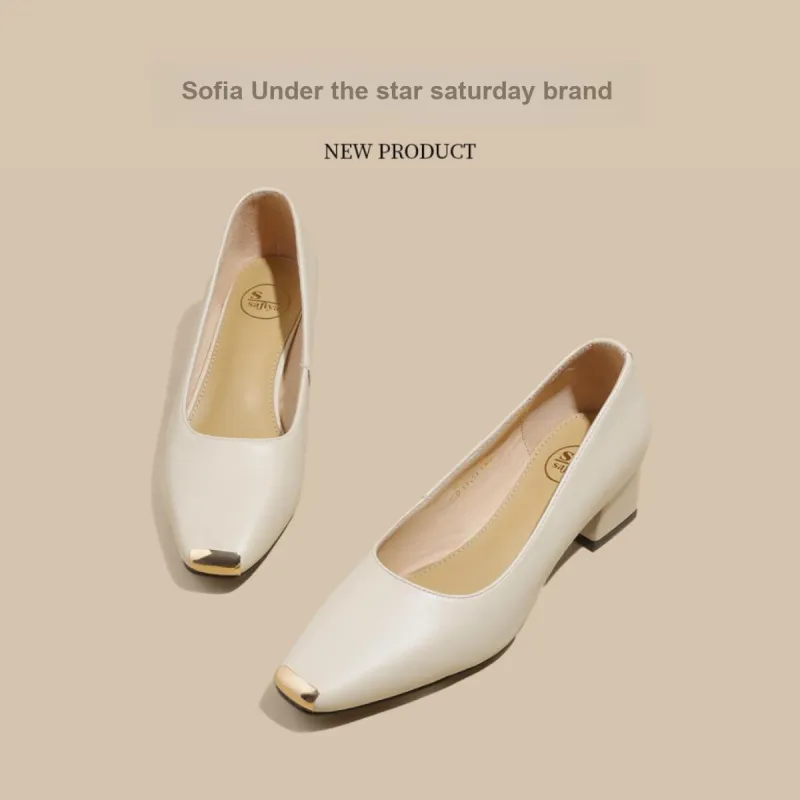 Safiya Casual Single Shoes 4.5cm Women's Beige-2