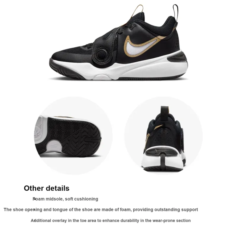 Nike Team Hustle D11 GS 'Black Metallic Gold'-5