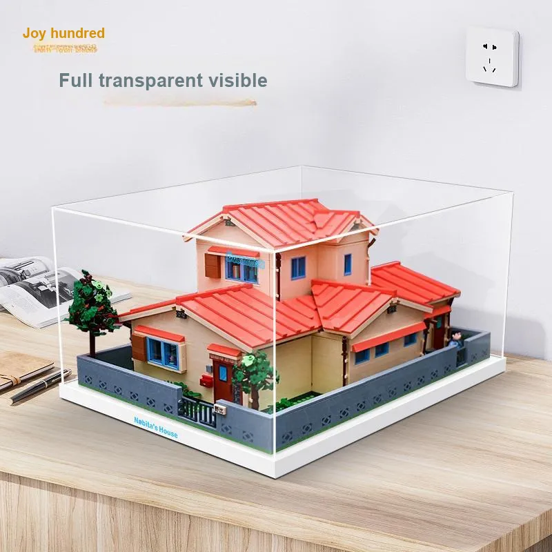 LIGHT YOUR BRICKS LeiYiBai Compatibility Keeppley Doraemon Nobita's House Display Case Model Accessories-8