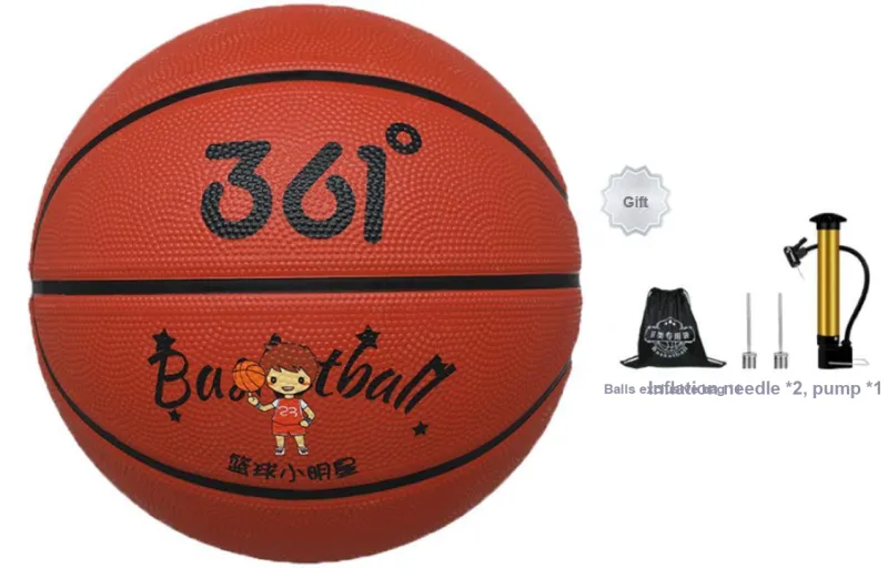 361° Rubber Basketball Size 5 Ball Training Kids'-12