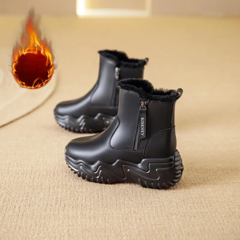 BAIJIHONG Thermal Height Increase Short Snow Boots Women's-10