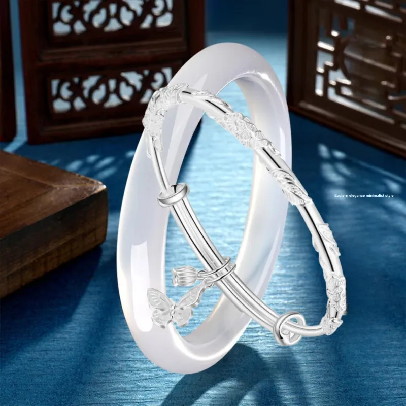 The Years Are Quiet Glass Cat Eye Bangles Unisex-1