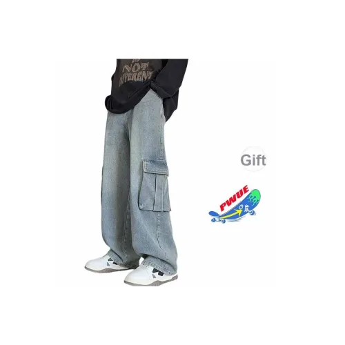 PWUE Светло-синие Унисекс Джинсы