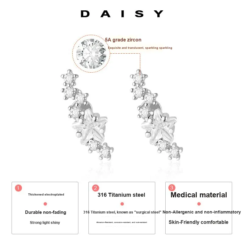 Daisy Dream Steel Stud Earrings Women's-2