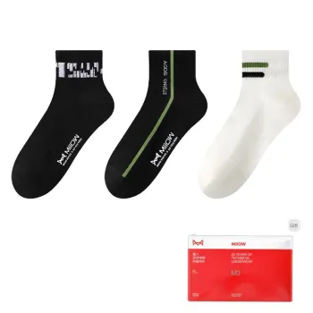 MIIOW Trend Party Series Mid Calf Socks Men's Shopping Bag 3 Pack