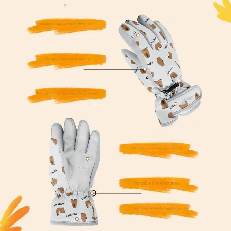 LiNing Ski Gloves Windproof And Rainproof, Cold Resistant Thermal Gloves Kids'-11