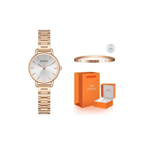 GEMAX Наручные часы Кварцевый механизм Стальной ремешок Часы Женские Белый циферблат