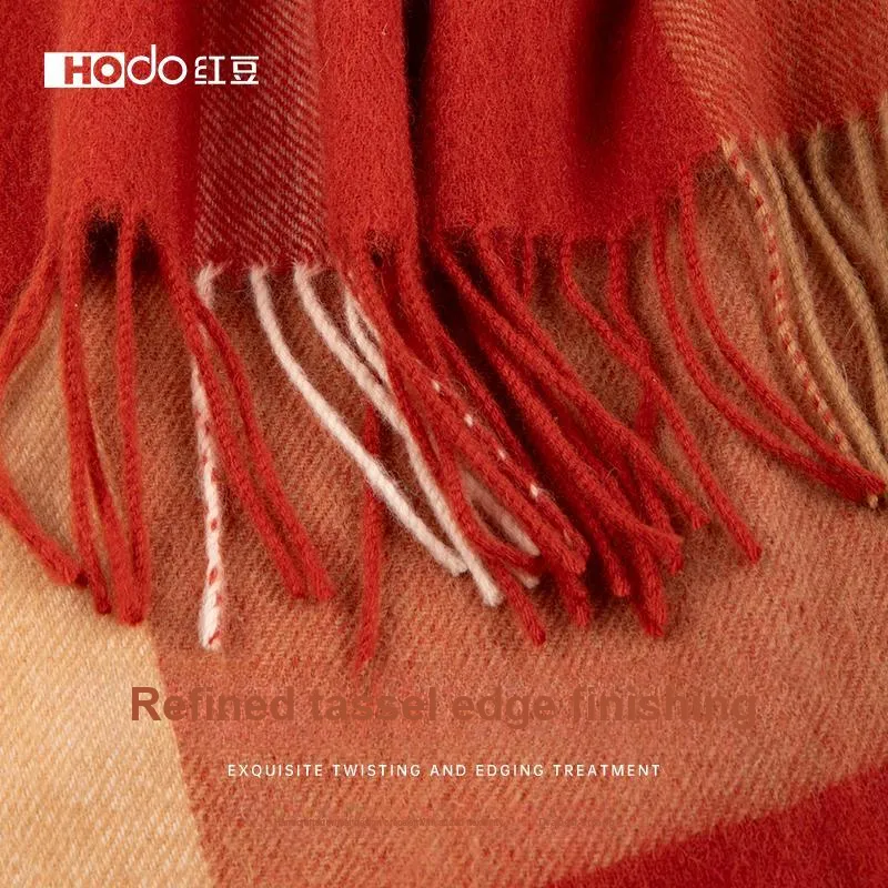 Red Bean 30% Cashmere 70% Wool Knit Scarves Women's-14
