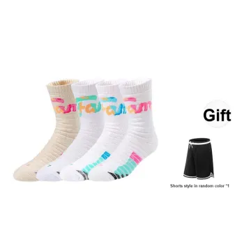 BKCXZICE Crew Thickened Stripes Gradient Basketball Socks Unisex Combo Set