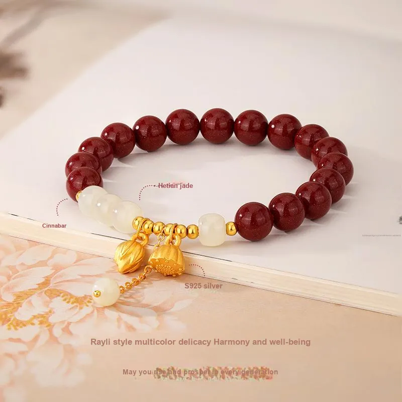 JINLIUFUJIXIANG Cinnabar Bracelets Unisex-3