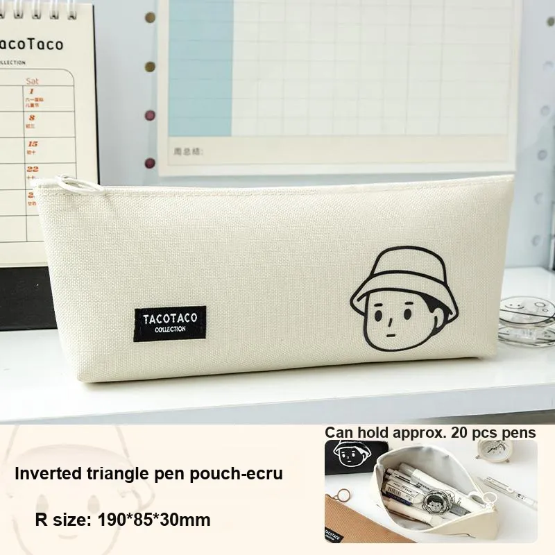 TACOTACO Large Capacity Minimalist Style Canvas Storage Bag Pencil Pouches & Cases-1