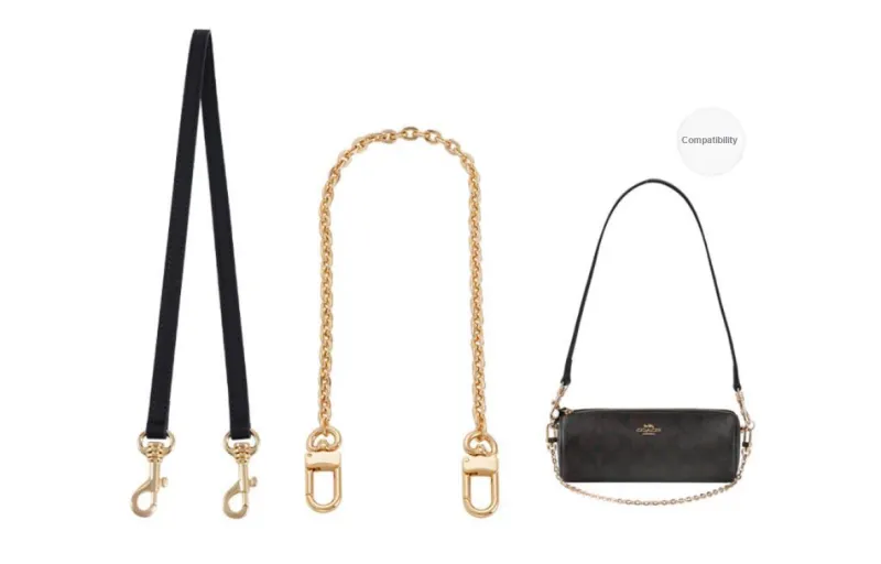 Lan Bao Fan Metal Shoulder Strap, Bag Accessory Women's Gold Tone-107