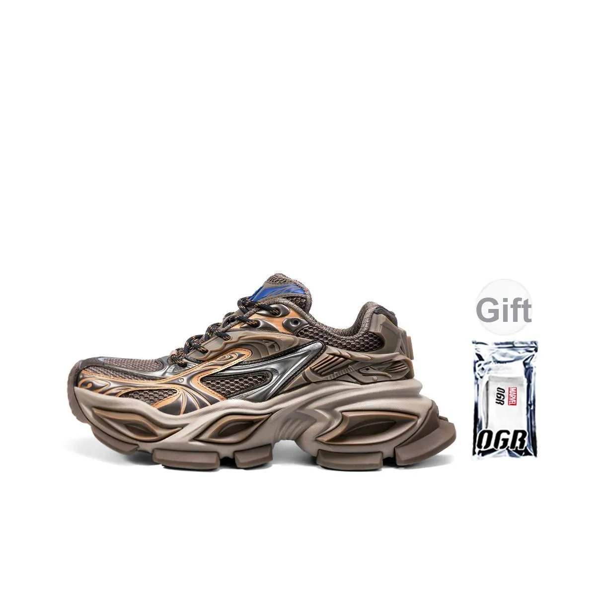 OGR Heterochromatic Gaze Max Anti Slip And Wear Resistant визуально увеличивает рост Низкий Топ Толстоподошвенные кроссовки Унисекс Коричневый