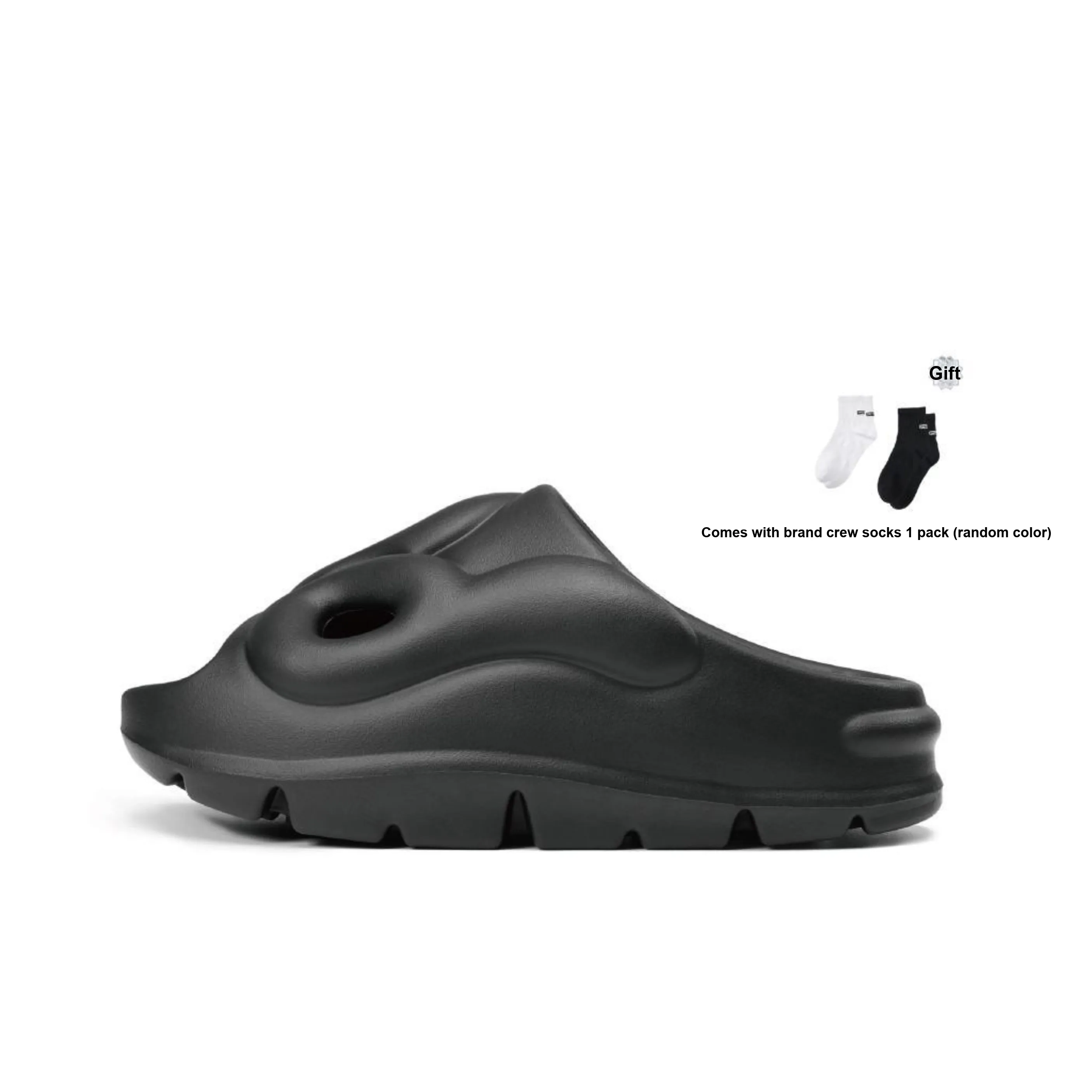 PCLP 2023 Spring Summer Broken Mirror Slide Slippers Unisex Black
