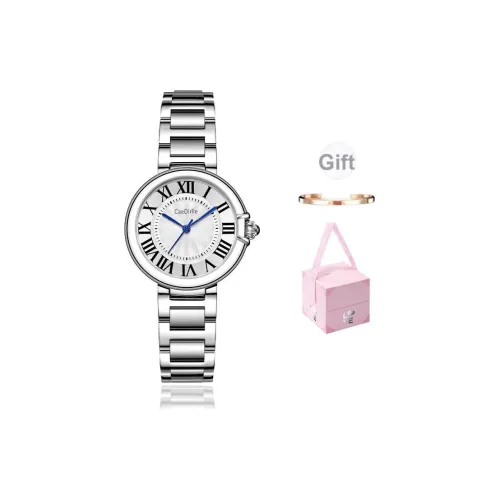 CAEDIRLLE Кварцевый механизм стальной ремешок женские часы белый циферблат