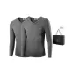 Men's V-Neck Top (Dark Heather Gray+Dark Heather Gray) Fleece-Lined Thermal/Thickened Temperature Locking