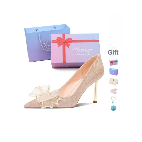 Take The Qin Узкий каблук Высокие каблуки Женские Серебряные