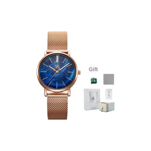 SHENGKE Кварцевый механизм ремешок из нержавеющей стали женские часы зеленый циферблат