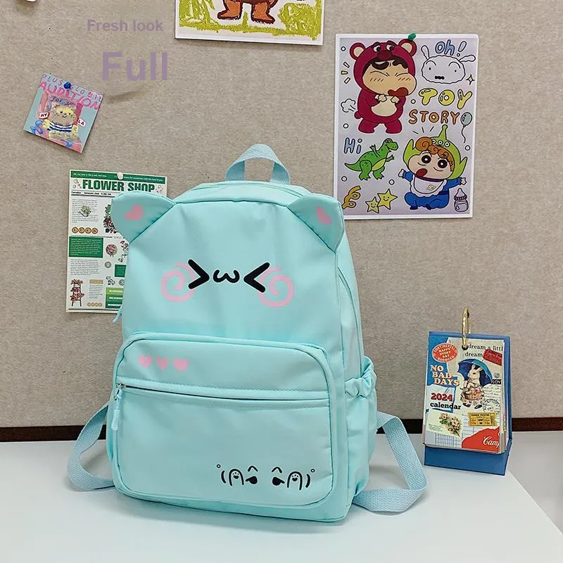 SUN EARTH &U Nylon Fabric Backpack Women's Blue-2