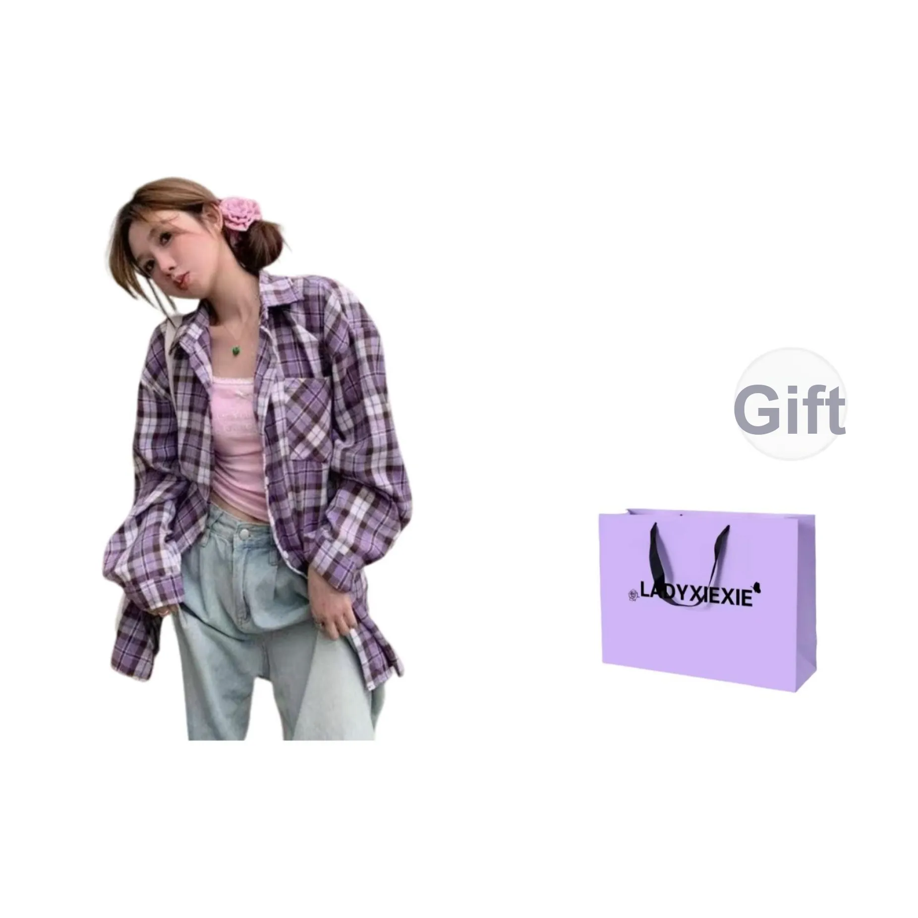 LADYXIEXIE Изображение Цвет Женская Рубашка