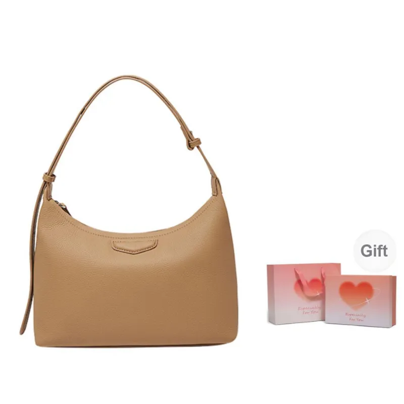 Marino Orlandi Cow Leather Crescent Bag Shoulder Bag Handbag Large Size Women's Brown/Black/White-21