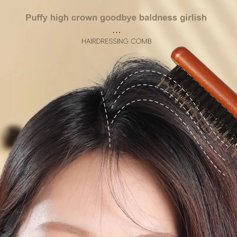 GOODY Fine Toothed Brush For Pig Bristle Hairdressing Tools Fluffing Styling-4