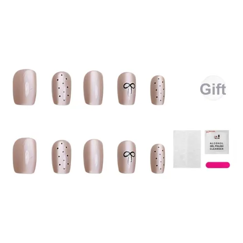 JIABITU Гороховый узор Бабочка False Nail Короткий LADDER Однотонный Smudge Милый 14mm