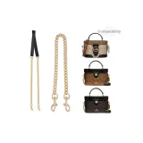 [Crossbody]Black Leather Chain 90cm+Decorative Chain 45cm