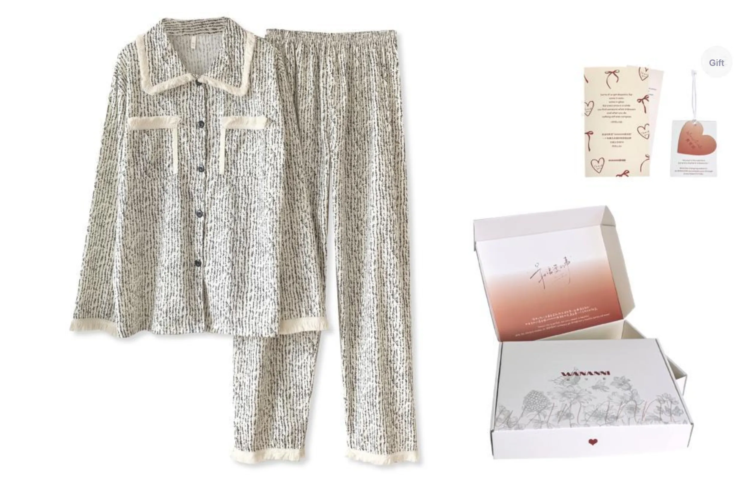 WANANNI Pajama Set Women's Gray