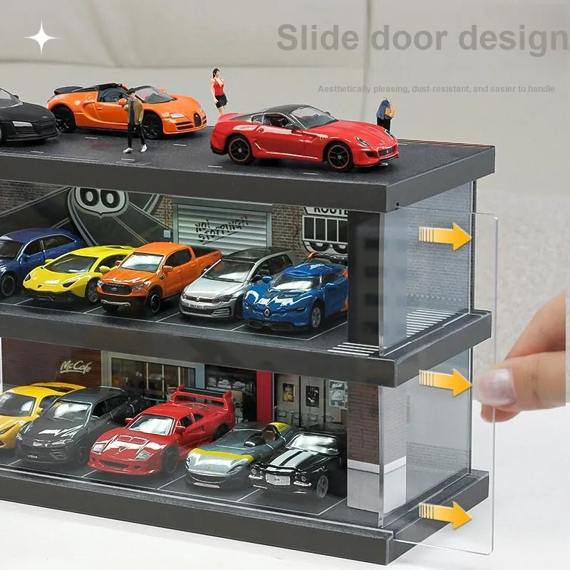 Kavi Car Model Parking Lot Garage Scenario Dollhouse Cars By Meccano Model Accessories 1 64-1