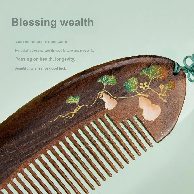 DANPU Sandalwood Comb Scalp Massage Meridian Soothing Straight Hair Care Anti Static Hair Care Health Maintenance-6