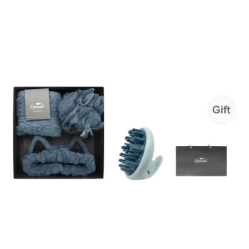 Krramel Cute Hairband Shower Ball Towel Shower Set Combination Hairbrush Random Color Free Portable Shopping Bag *1