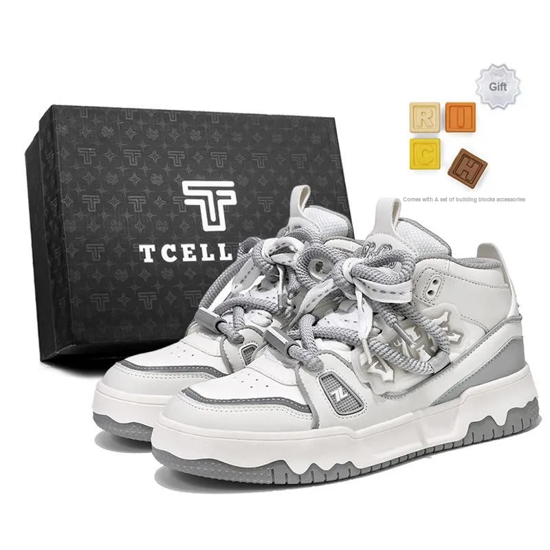 TCELLARS Coverage Cushioning Abrasion Resistant Lightweight Support Mid Top Skateboard Shoes Unisex-1