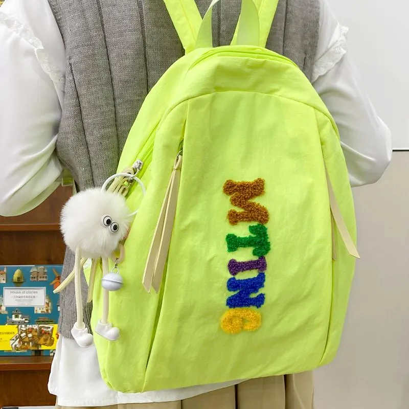 Yalu Nylon Backpack Unisex Ecru/Black/Yellow/Khaki/Neon Green-26