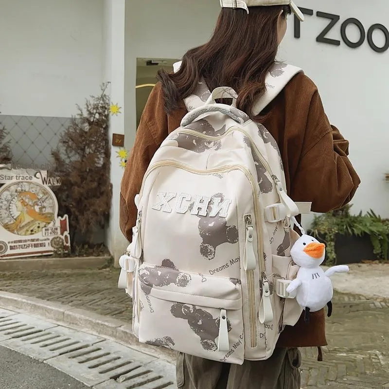 Alcohol Dragon Nylon Backpack Unisex Multicolor-6