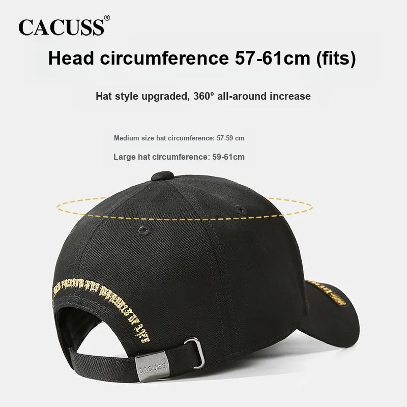 CACUSS Junior Cotton Baseball Caps Unisex Black Gold Text/Black Black Text/Black Silver Text-2