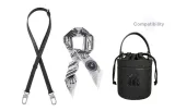 Black Adjustable Shoulder Strap 93-113cm+Butterfly Silk Scarf