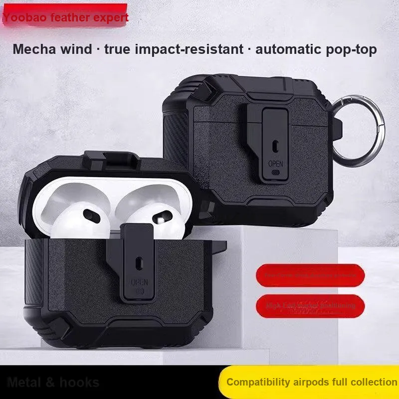 Yoobao Compatibility AirPods4 TPU Automatic Lid Fully Enclosed Impact Resistant Headphone Cases-1