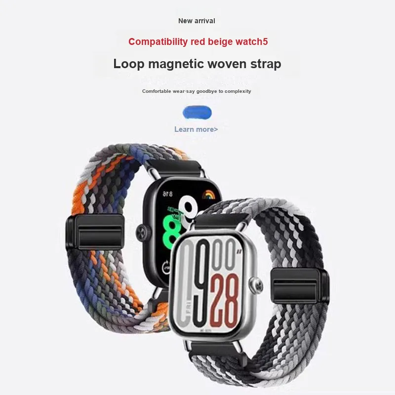 APEPALOG Compatibility  Xiaomi 8 Pro/Xiaomi 9 Pro/Redmi Watch 5/4 Watch Bands Xiaomi Compatibility 22MM Nylon Material-2