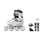 White+Multicolor Box+One Shoulder Backpack+Helmet Protective Gear Six-Piece Set