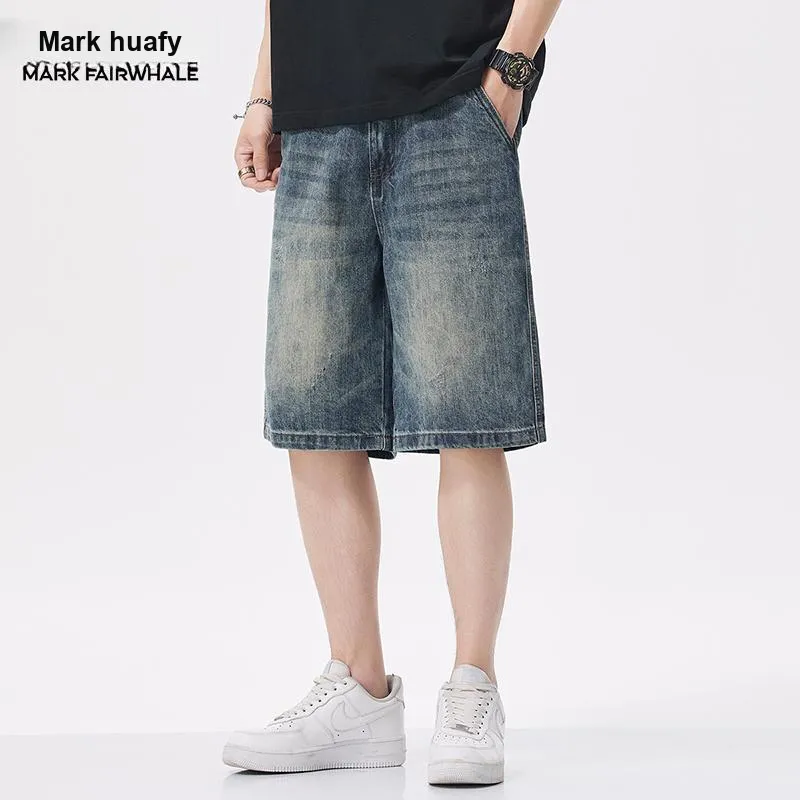 FAIRWHALE Denim Shorts Unisex Blue-3